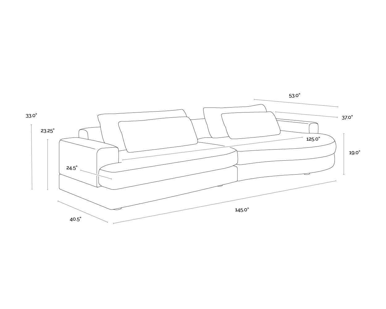 Sunpan Baela Sofa Danny Cream