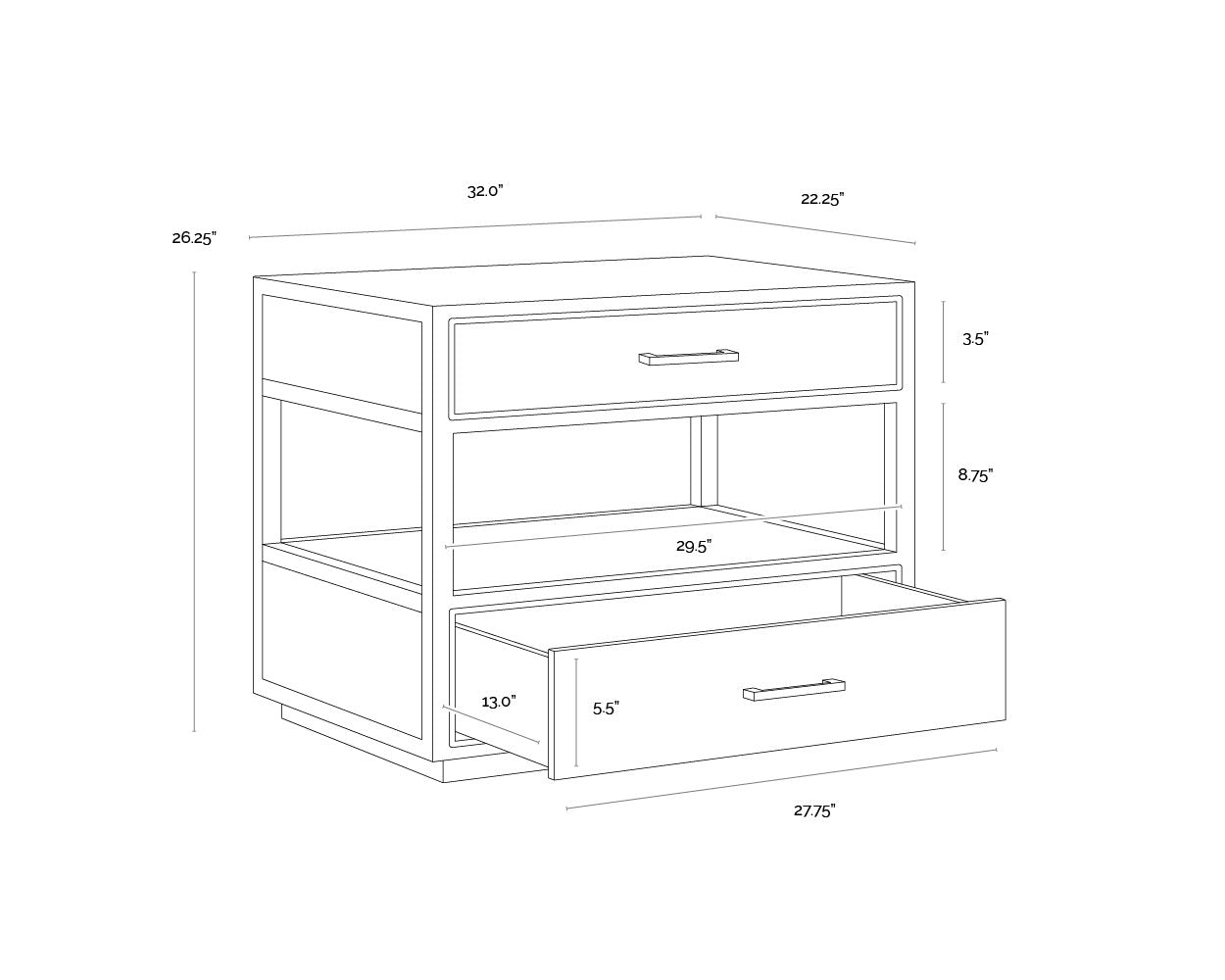 Sunpan Bridgerton Nightstand