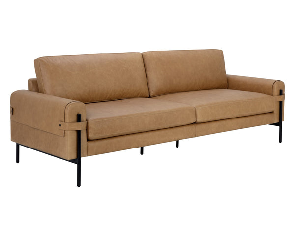 Sunpan Camus Sofa Ludlow Sesame Leather