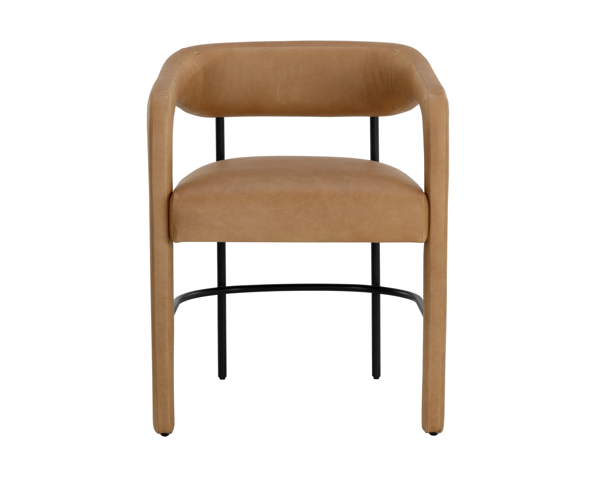 Sunpan Mavia Dining Armchair Ludlow Sesame Leather