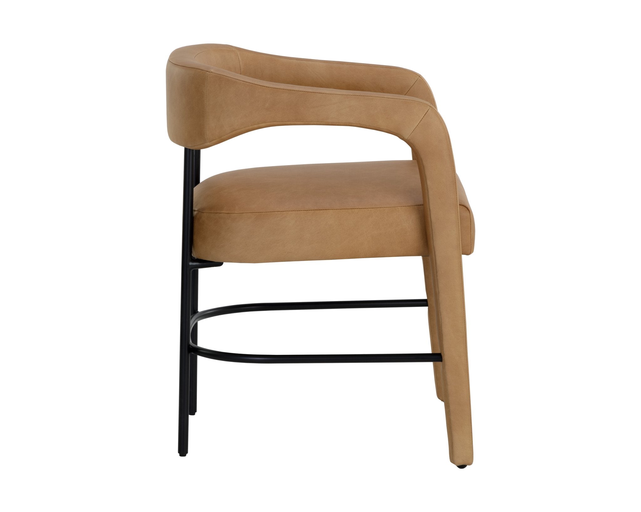 Sunpan Mavia Dining Armchair Ludlow Sesame Leather