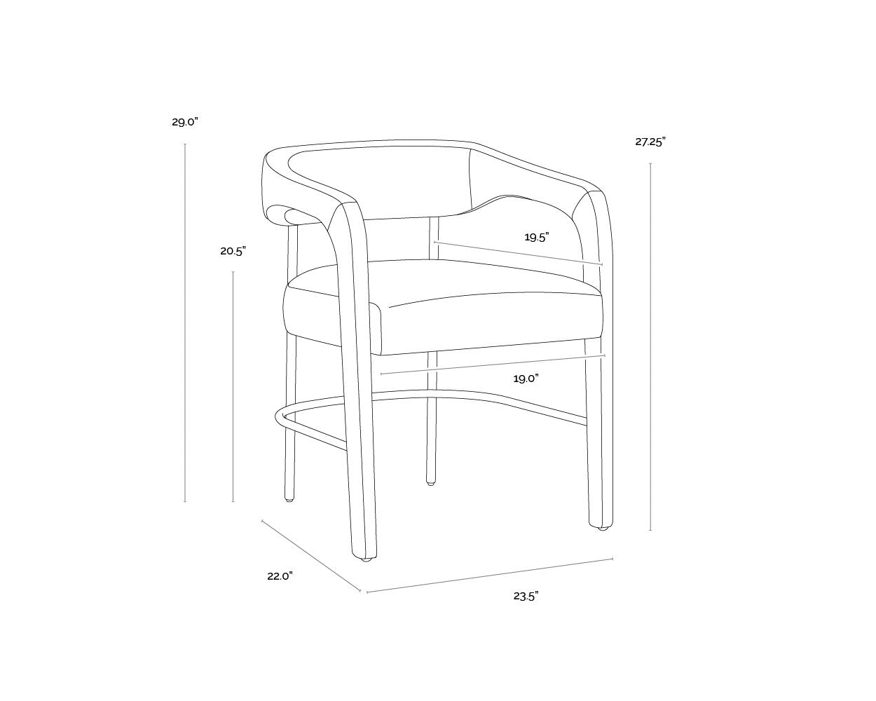 Sunpan Mavia Dining Armchair Ludlow Sesame Leather