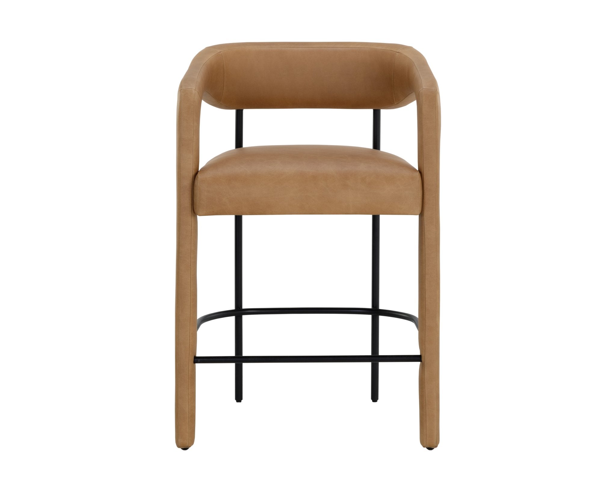 Sunpan Mavia Counter Stool Ludlow Sesame Leather