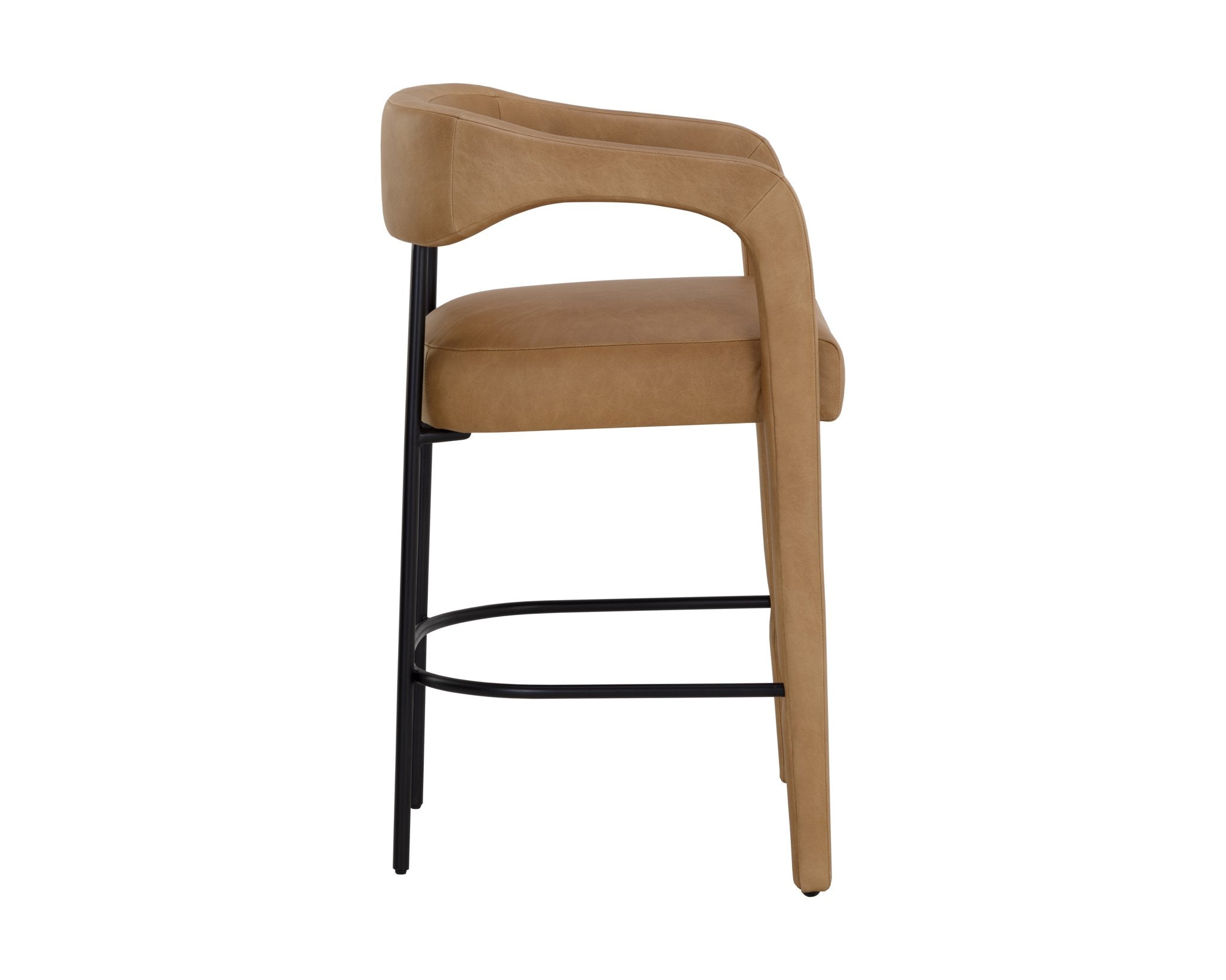 Sunpan Mavia Counter Stool Ludlow Sesame Leather