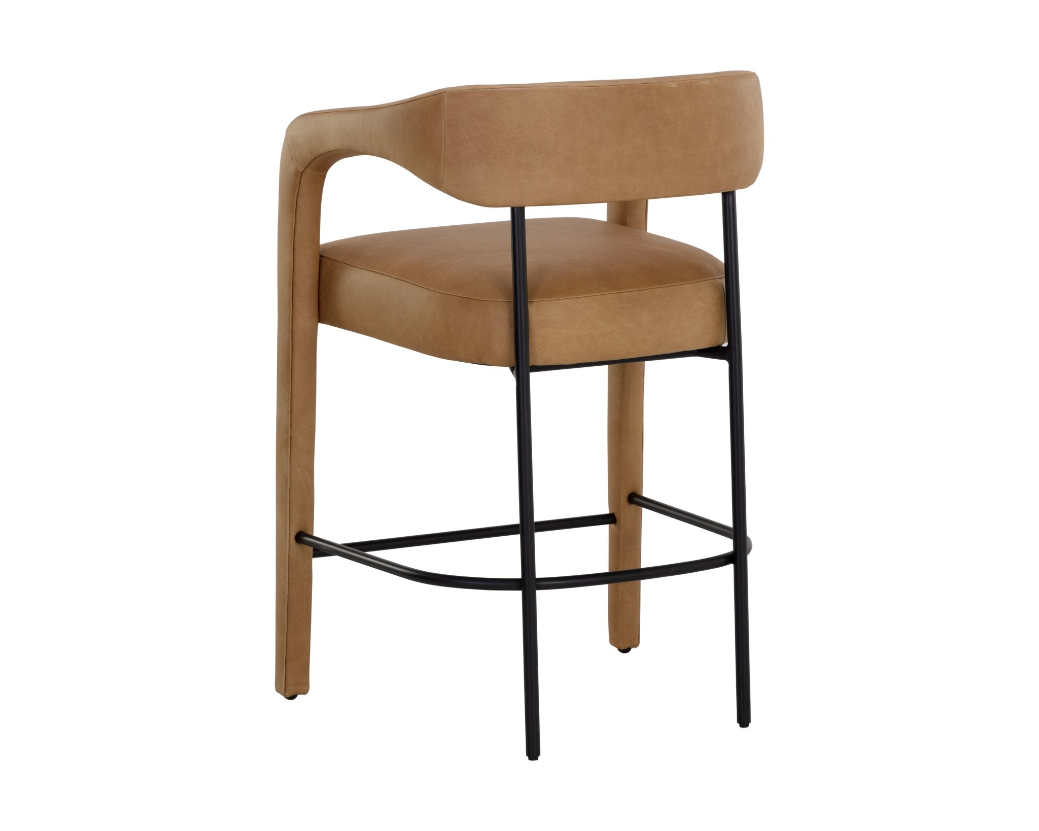 Sunpan Mavia Counter Stool Ludlow Sesame Leather