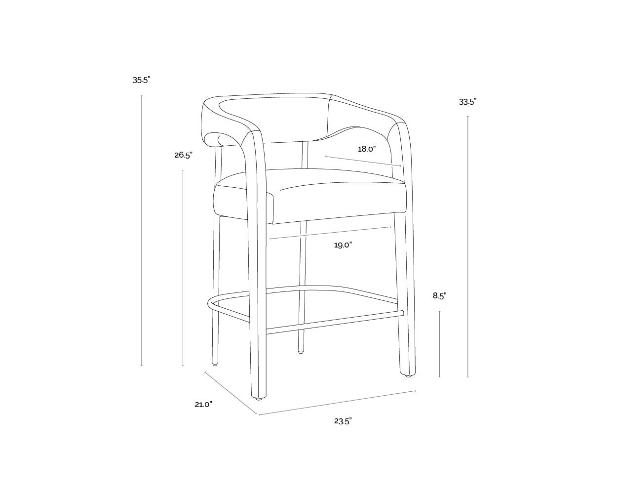 Sunpan Mavia Counter Stool Ludlow Sesame Leather