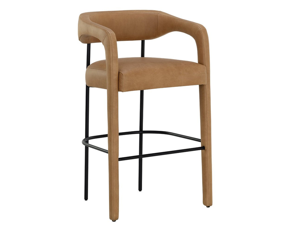 Sunpan Mavia Barstool Ludlow Sesame Leather