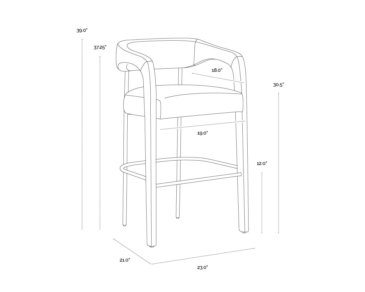 Sunpan Mavia Barstool Ludlow Sesame Leather