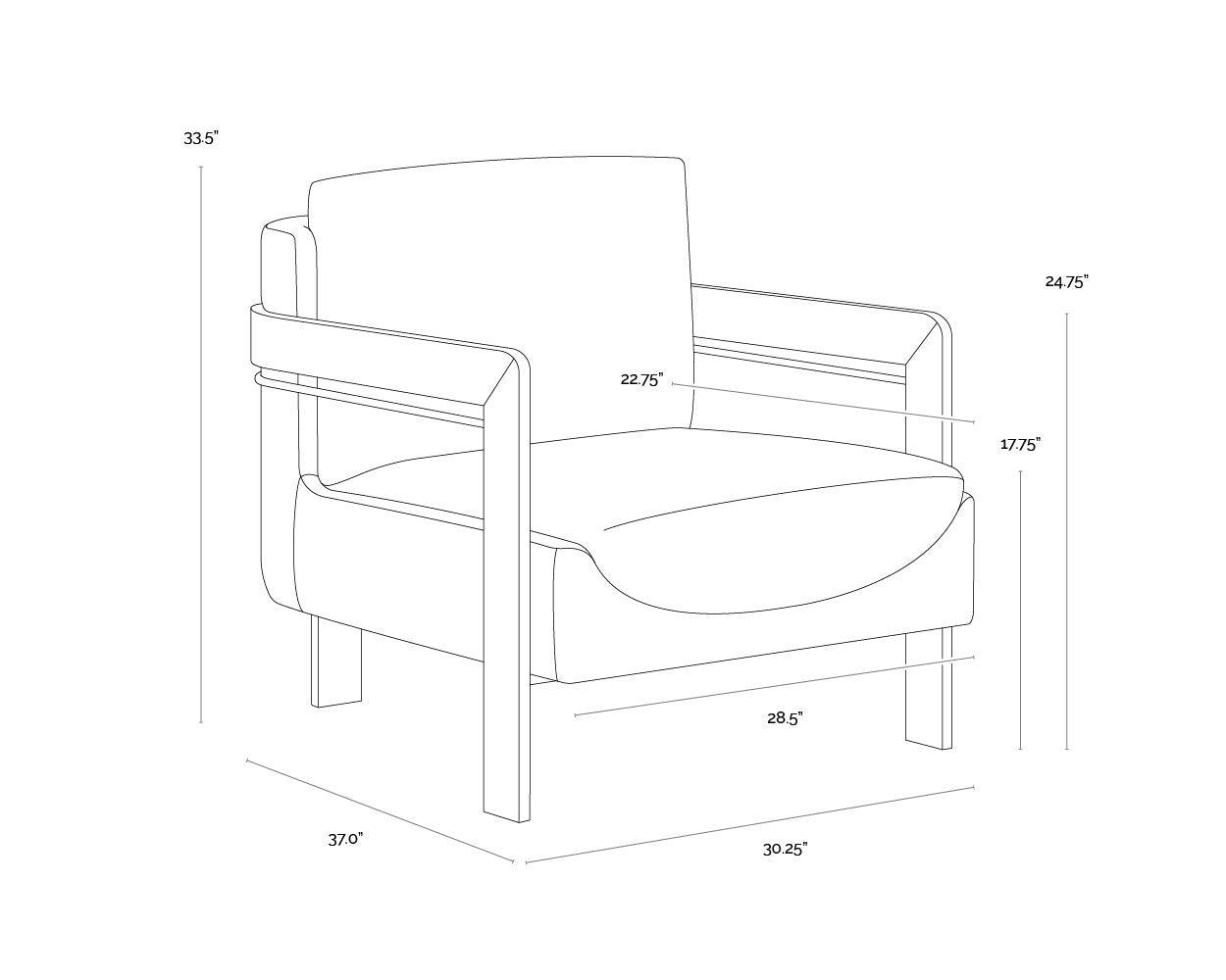 Sunpan Garo Lounge Chair Bravo Ash