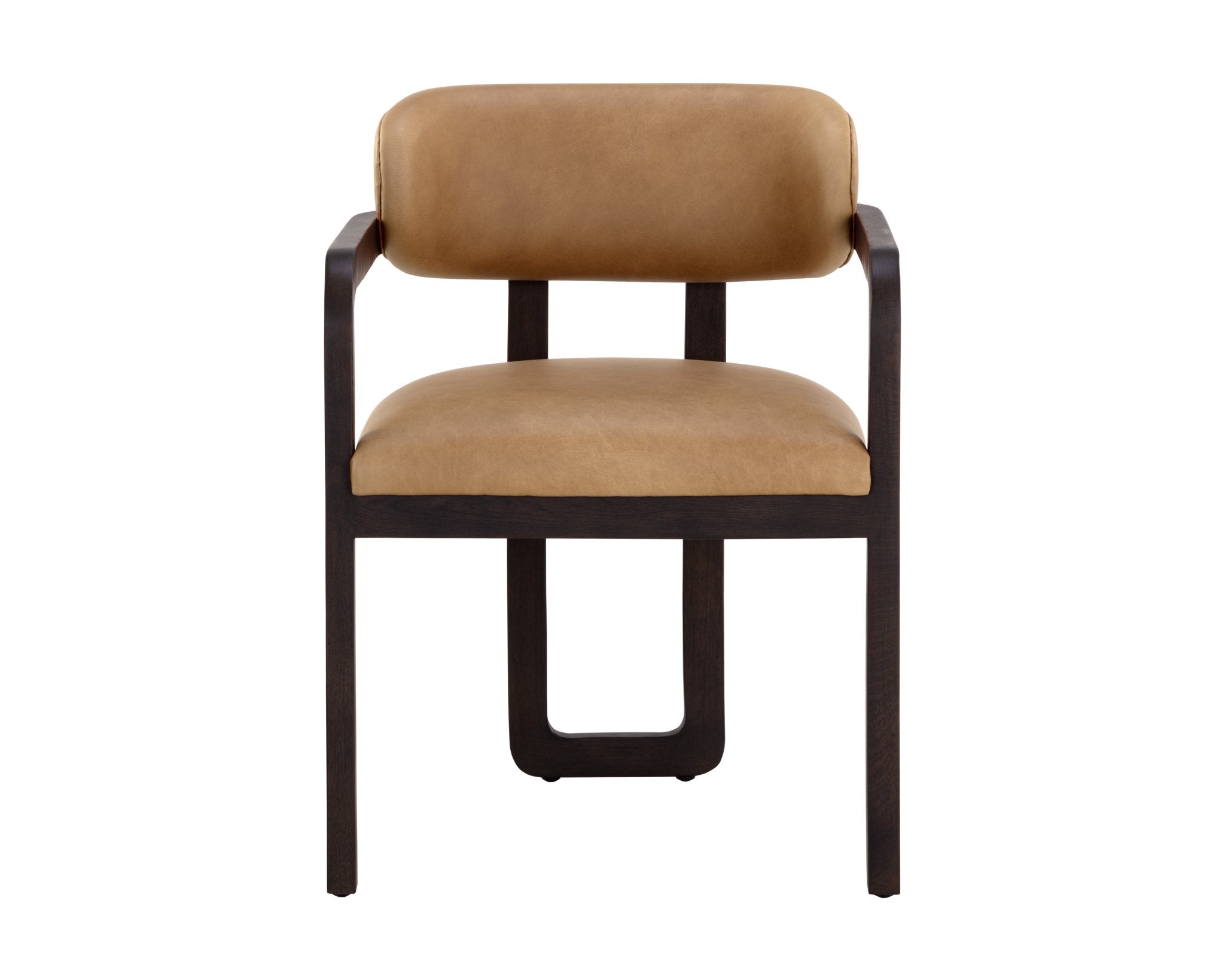 Sunpan Madrone Dining Armchair Brown Ludlow Sesame Leather