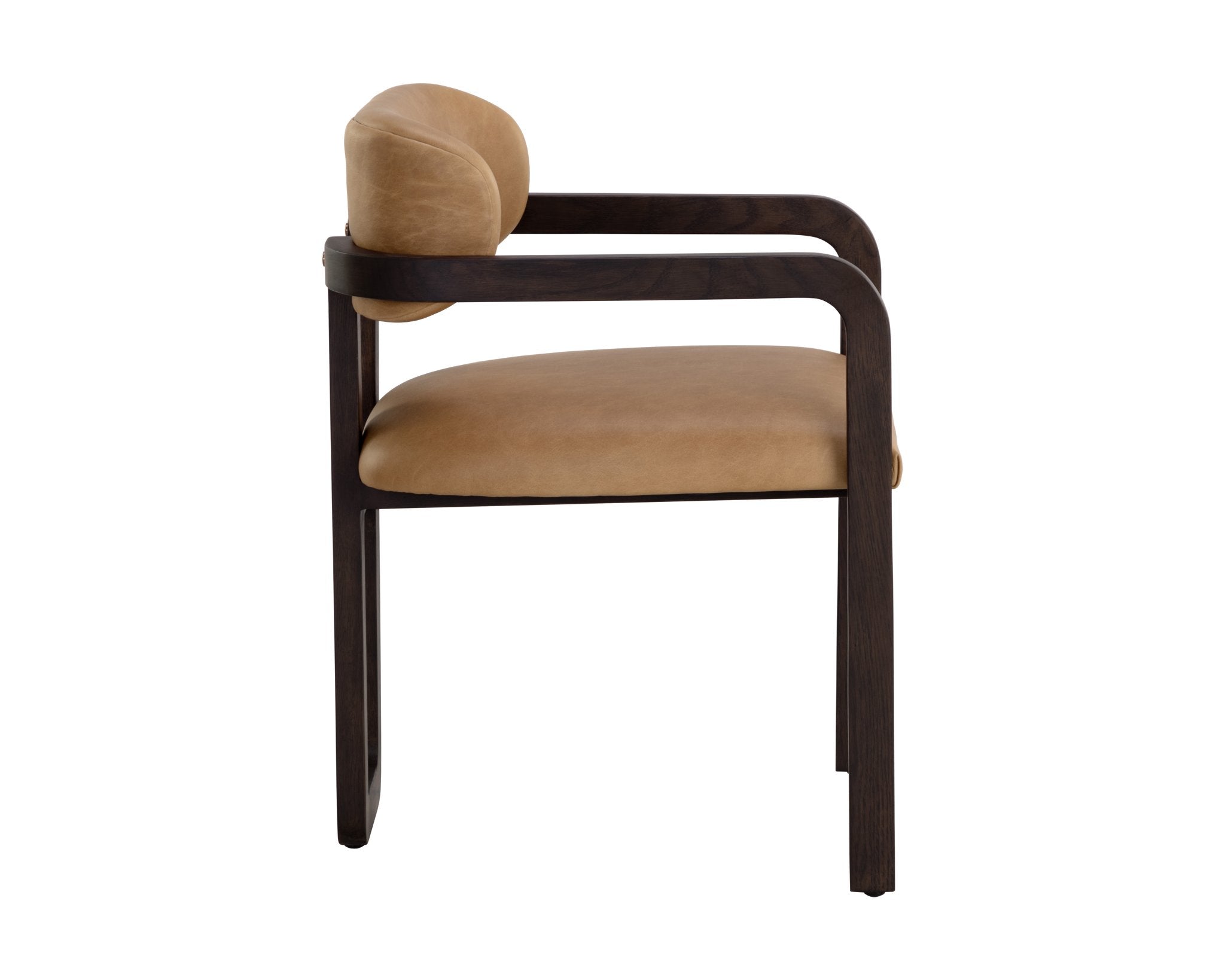 Sunpan Madrone Dining Armchair Brown Ludlow Sesame Leather