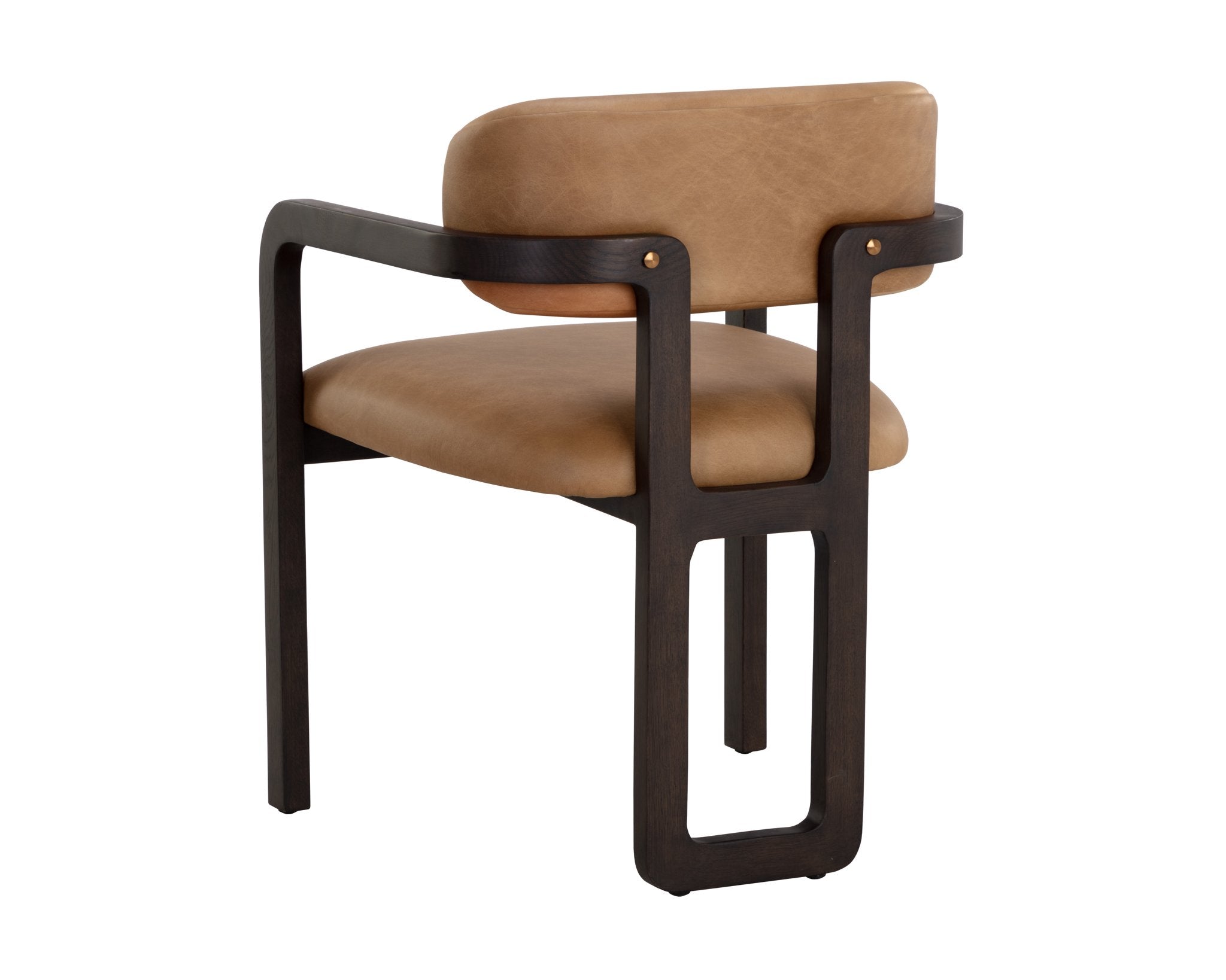 Sunpan Madrone Dining Armchair Brown Ludlow Sesame Leather