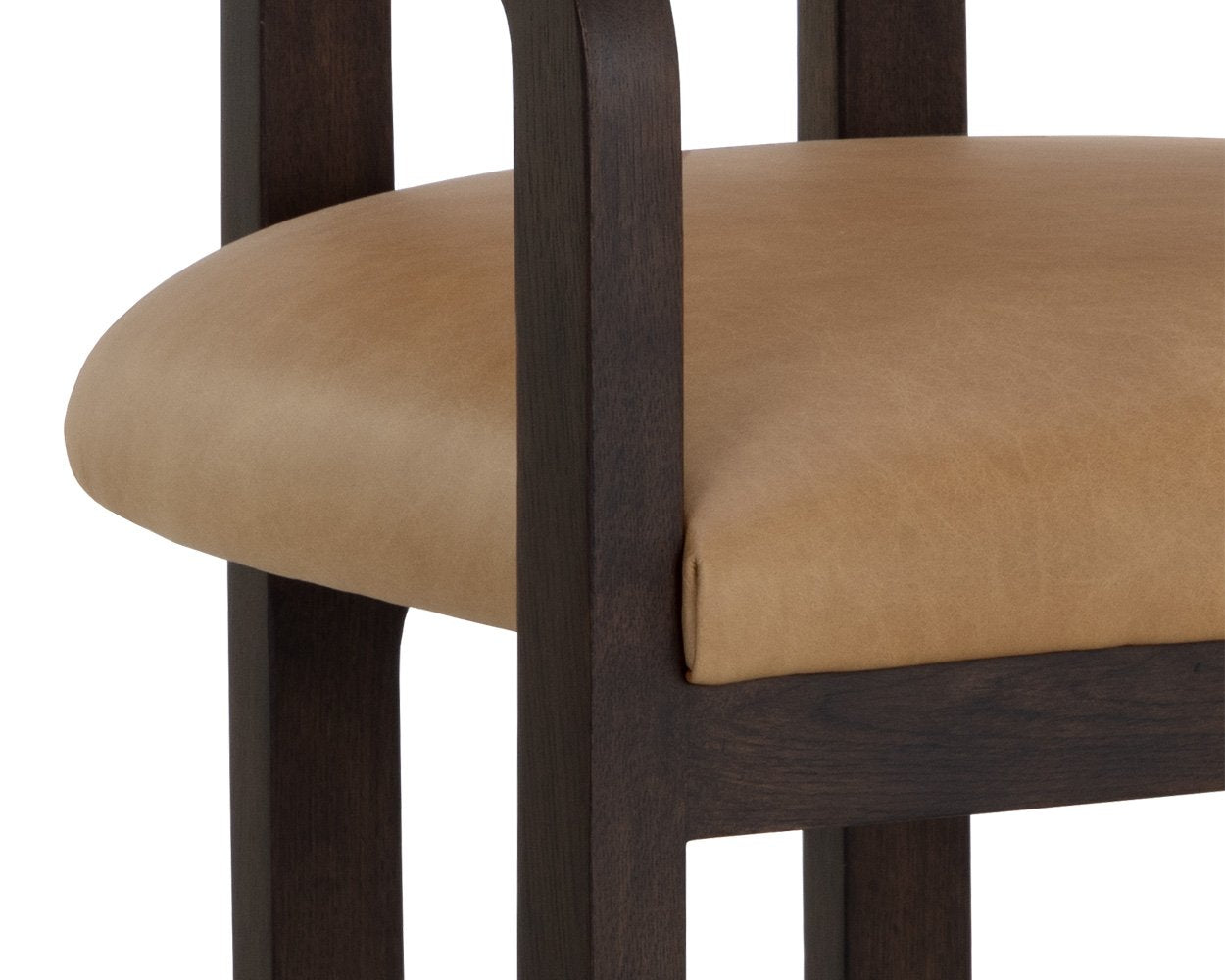 Sunpan Madrone Dining Armchair Brown Ludlow Sesame Leather