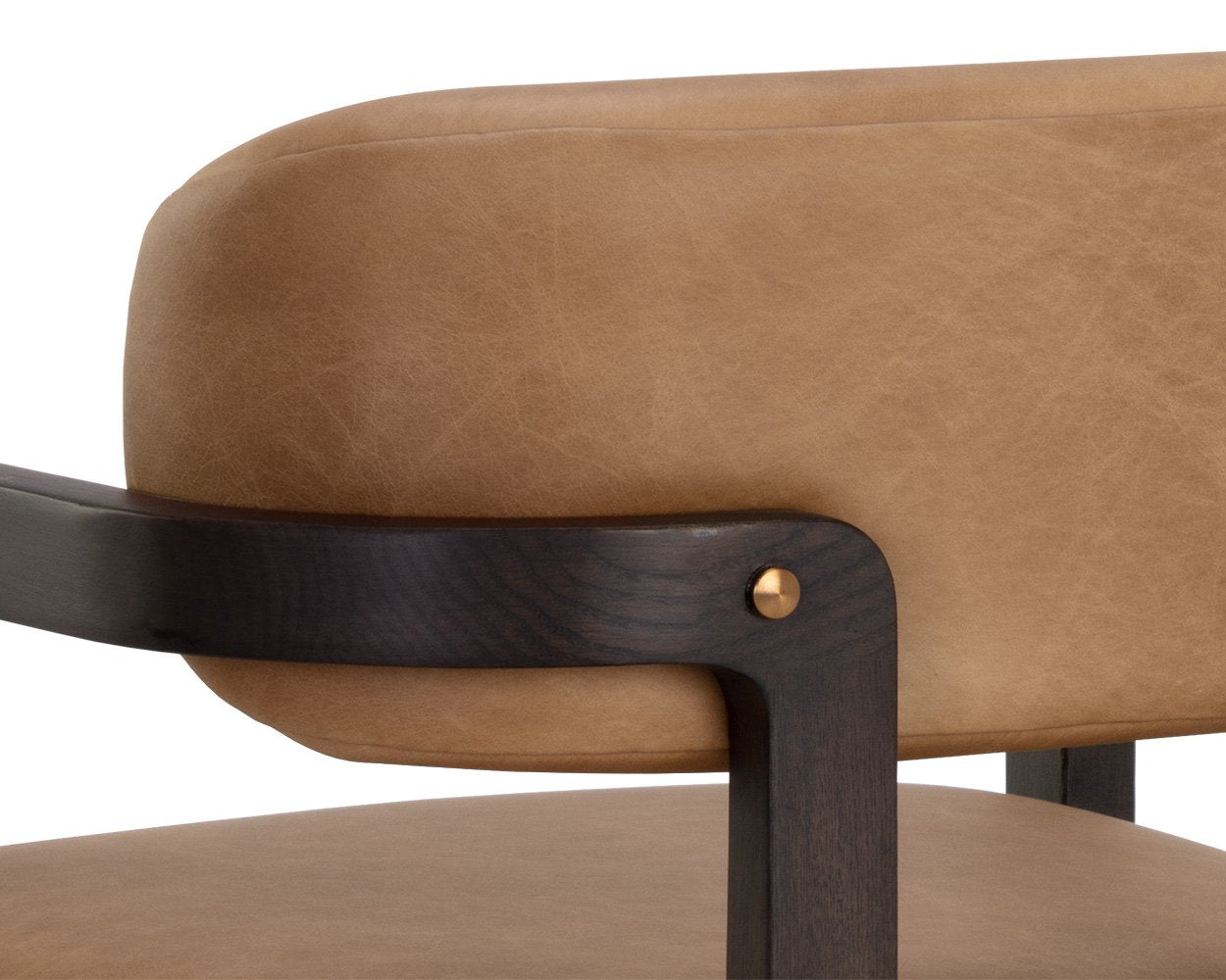 Sunpan Madrone Dining Armchair Brown Ludlow Sesame Leather