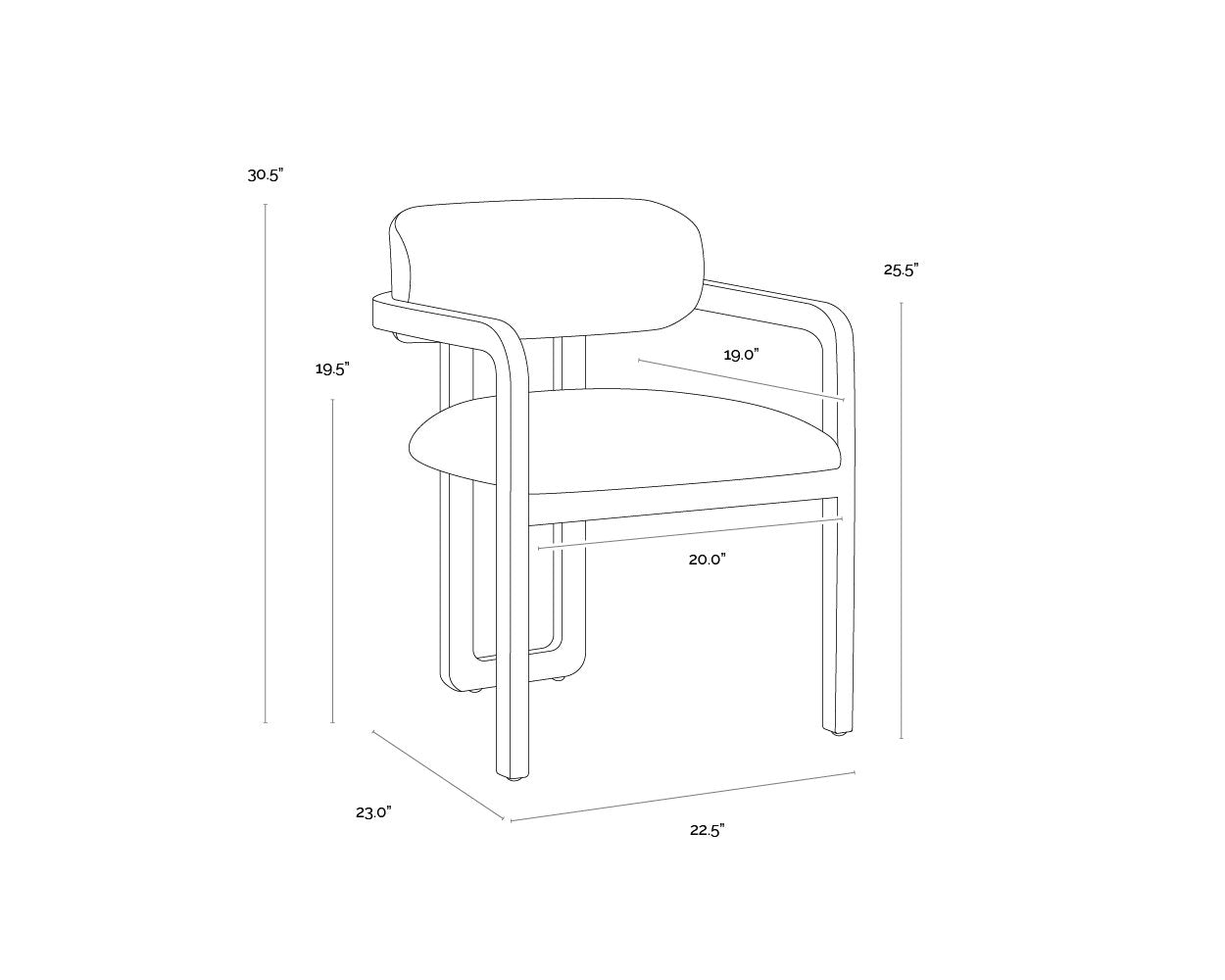 Sunpan Madrone Dining Armchair Brown Ludlow Sesame Leather