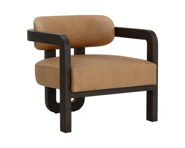 Sunpan Madrone Lounge Chair Brown Ludlow Sesame Leather