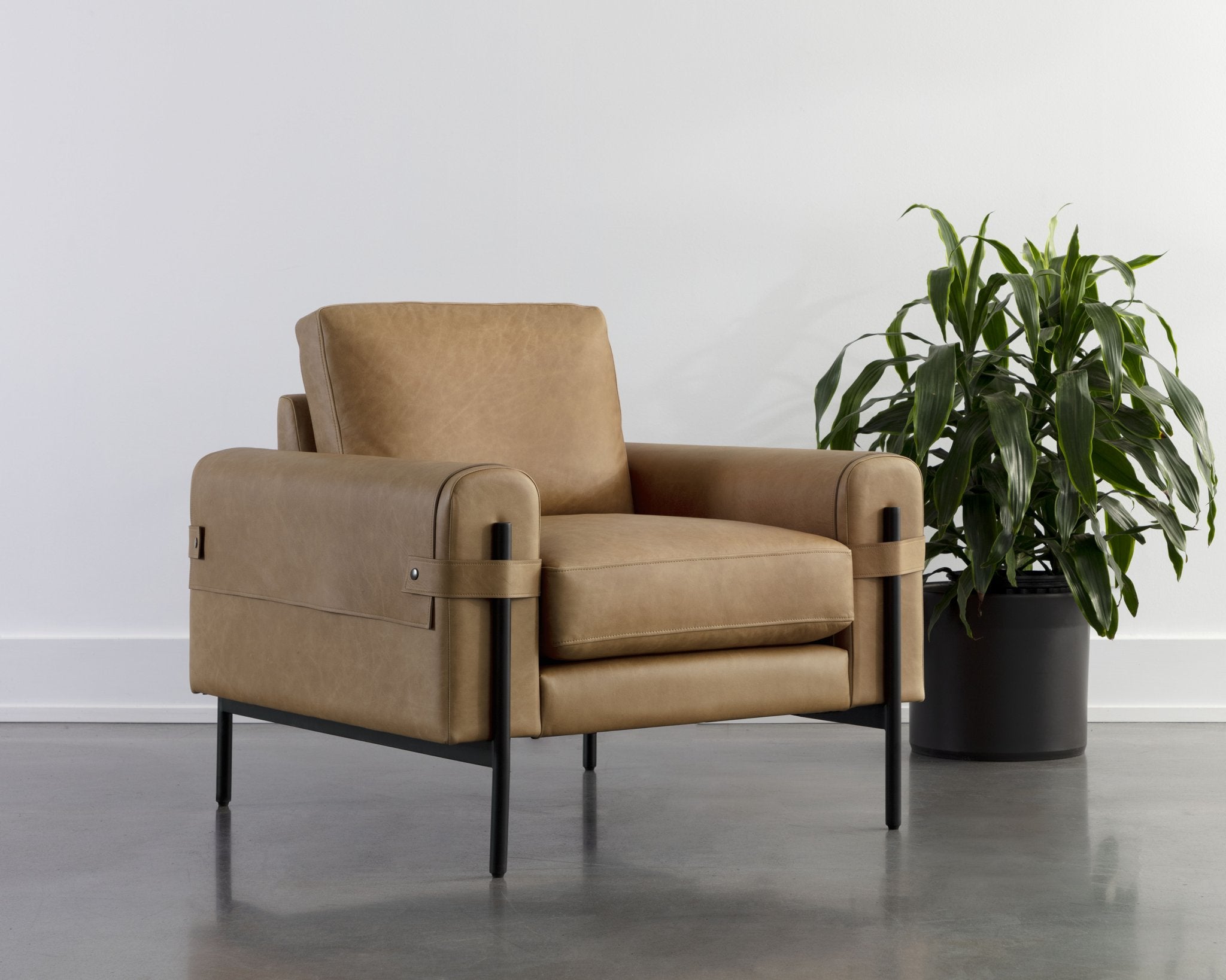 Sunpan Camus Armchair Ludlow Sesame Leather