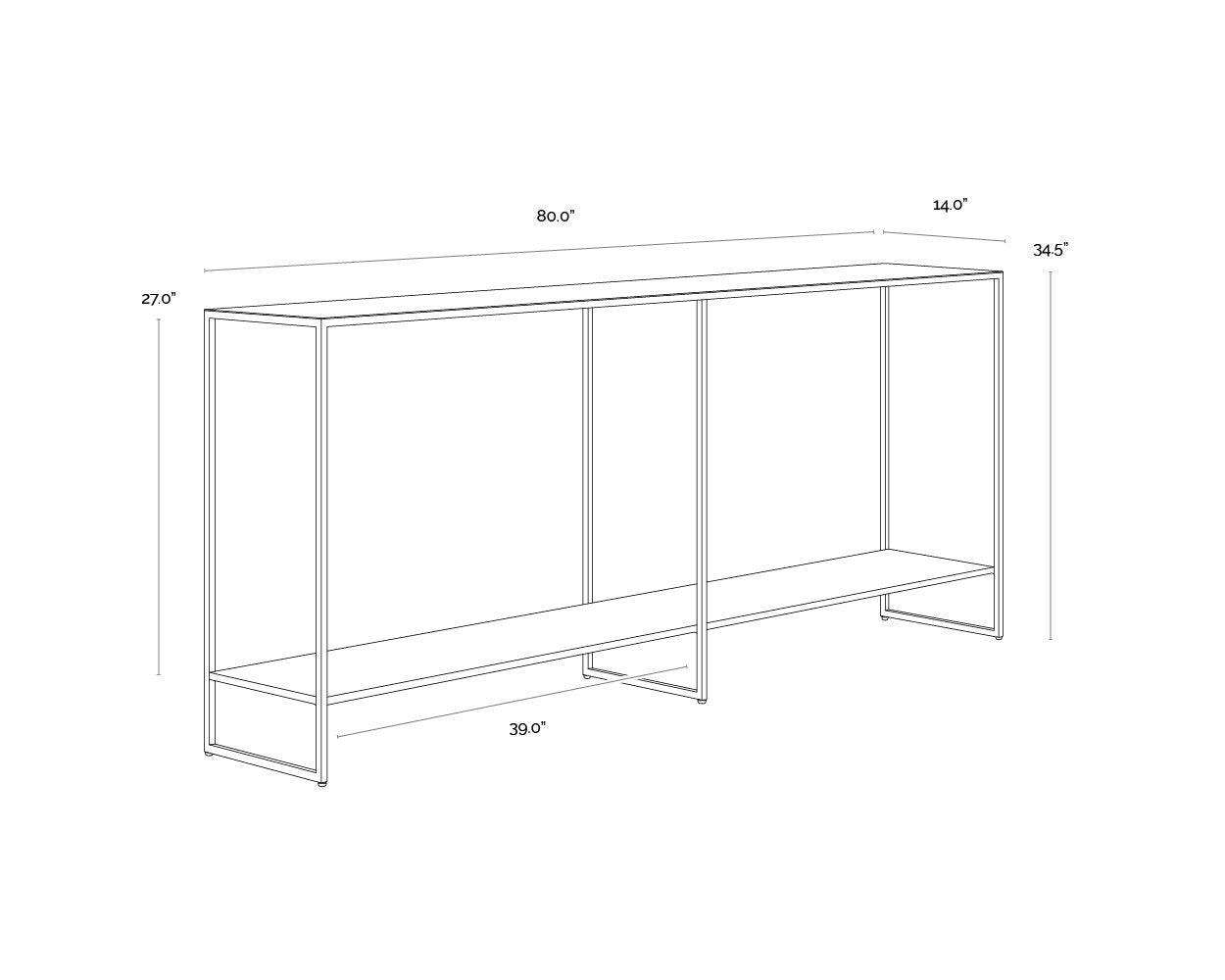 Sunpan Eiffel Console Table