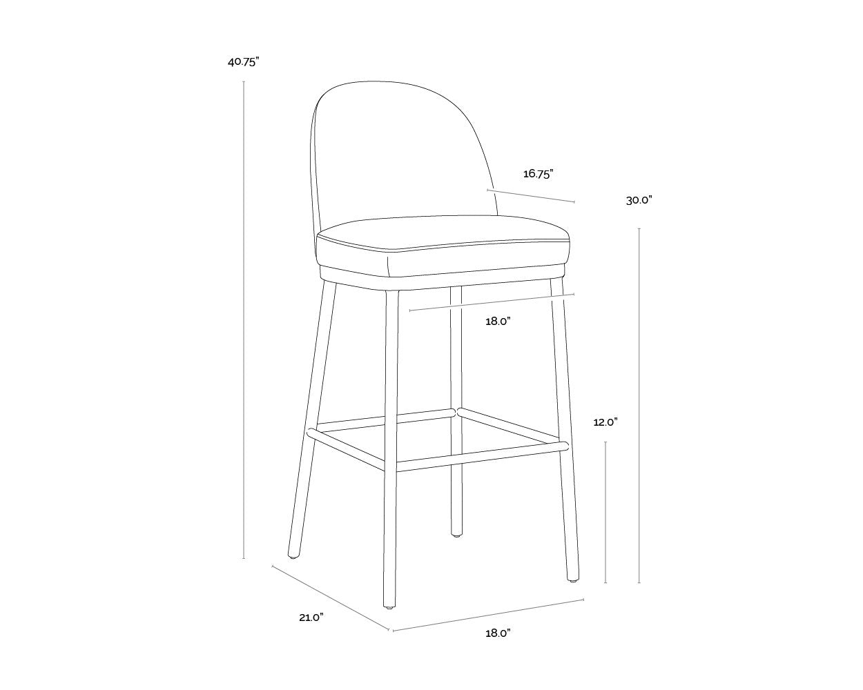 Sunpan Lavania Barstool Meg Taupe / Porcini Taupe