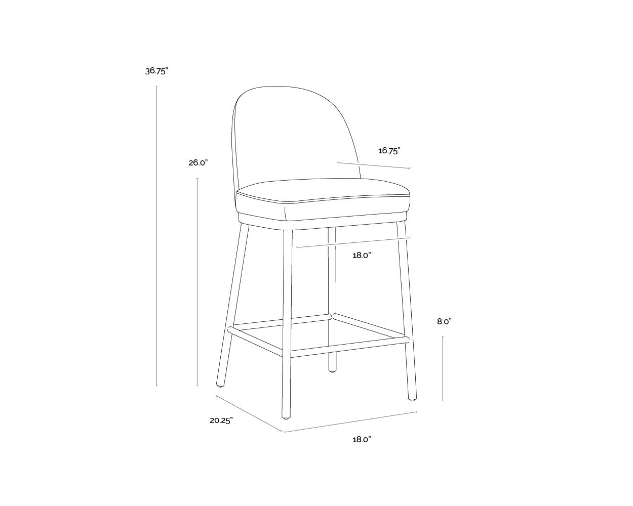 Sunpan Lavania Counter Stool Meg Taupe / Porcini Taupe