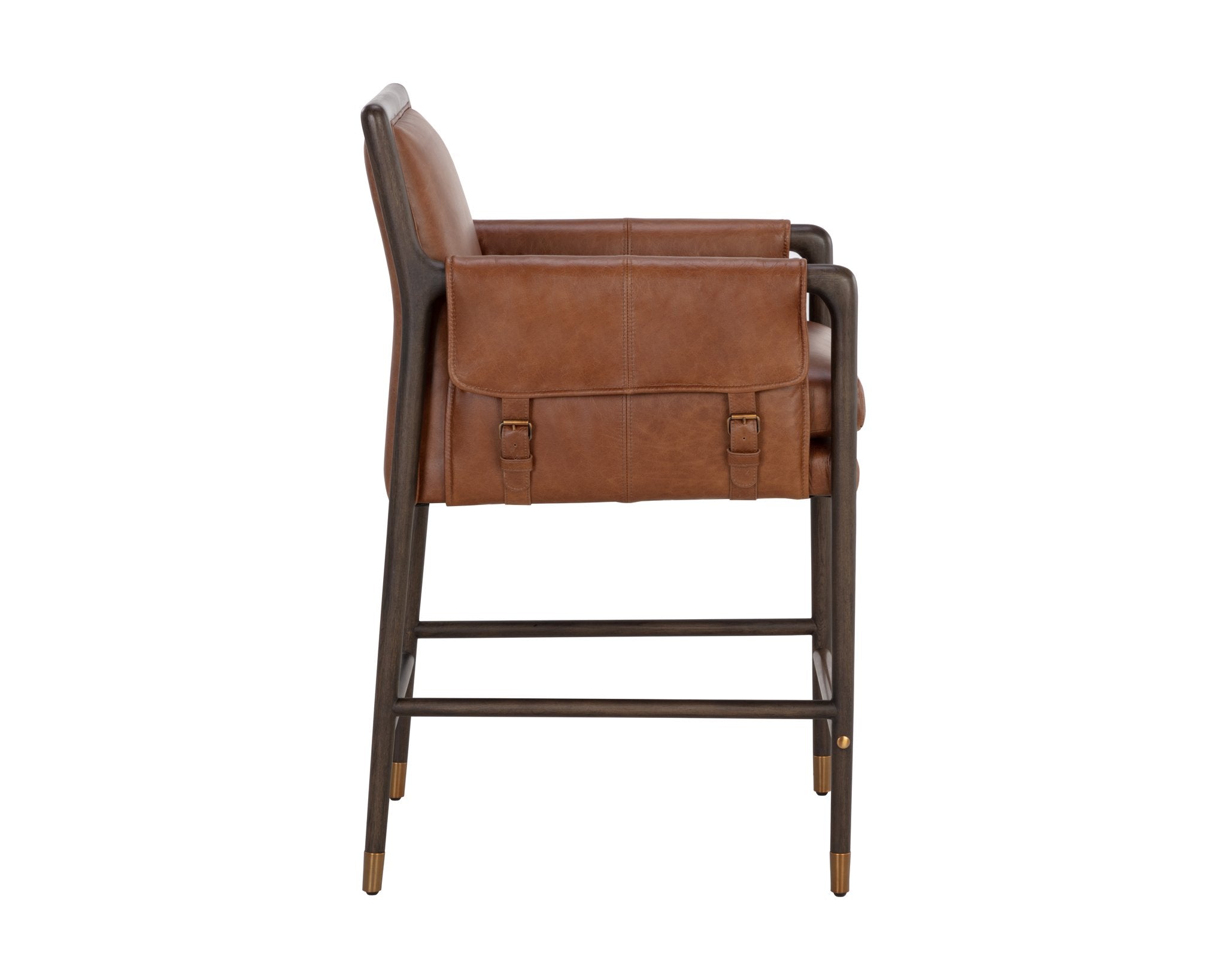 Sunpan Mauti Counter Stool Brown Shalimar Tobacco Leather