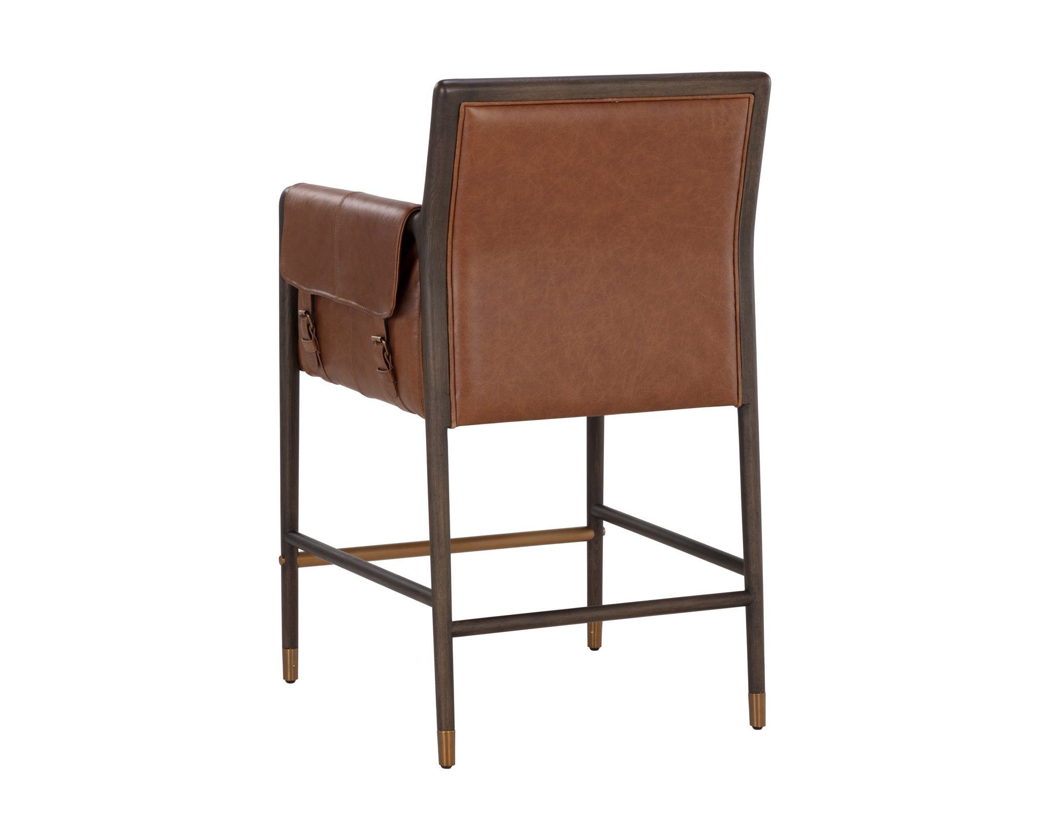 Sunpan Mauti Counter Stool Brown Shalimar Tobacco Leather