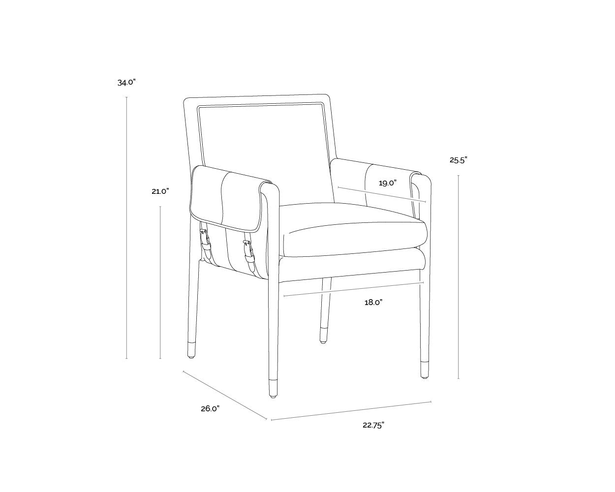 Sunpan Mauti Dining Armchair