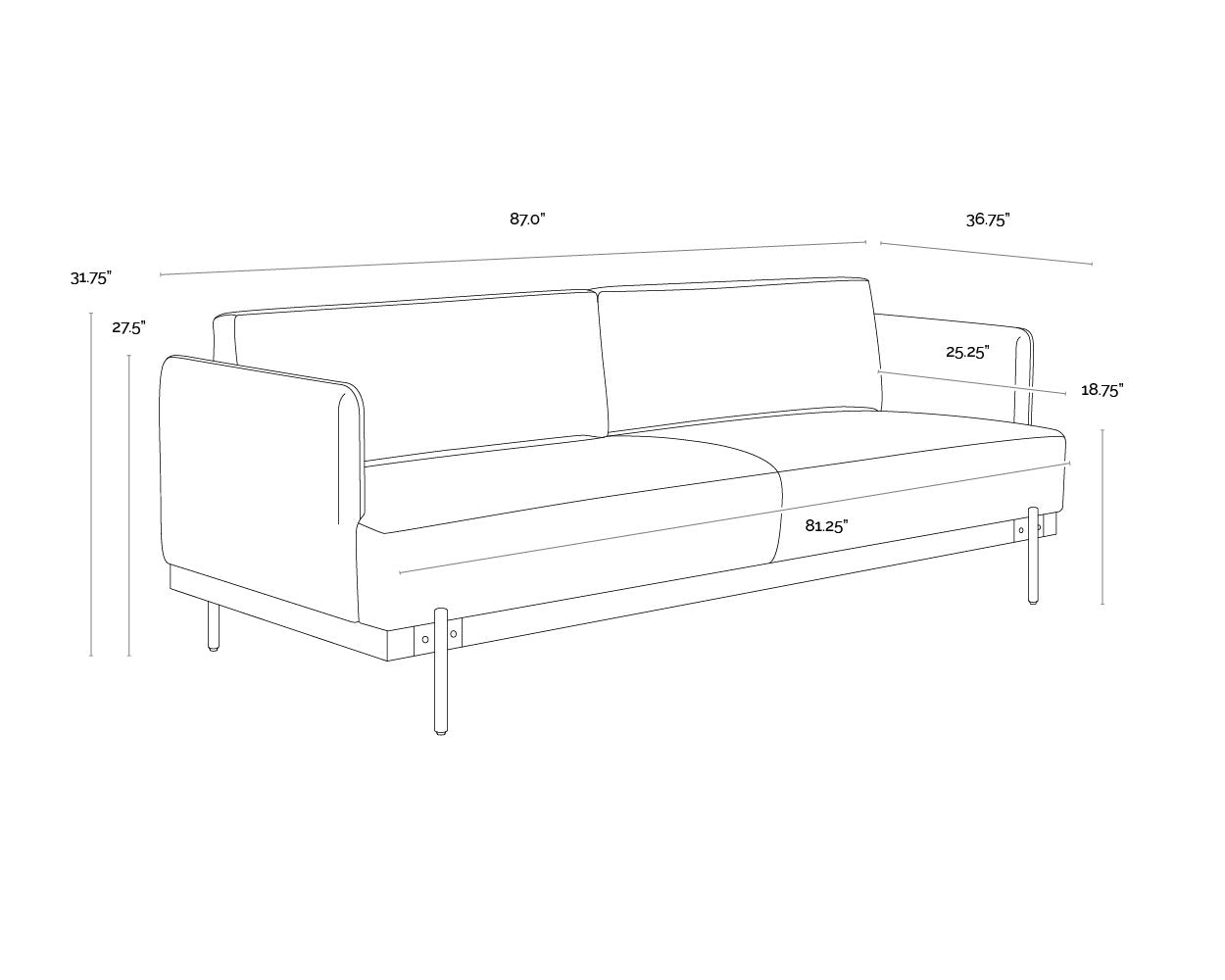 Sunpan Saul Sofa