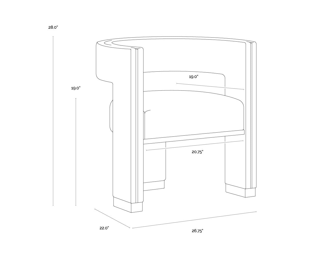 Sunpan Adamina Dining Armchair