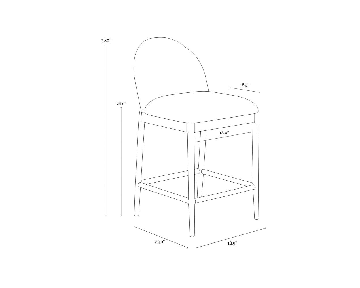 Sunpan Calandri Counter Stool Black Louis Cream