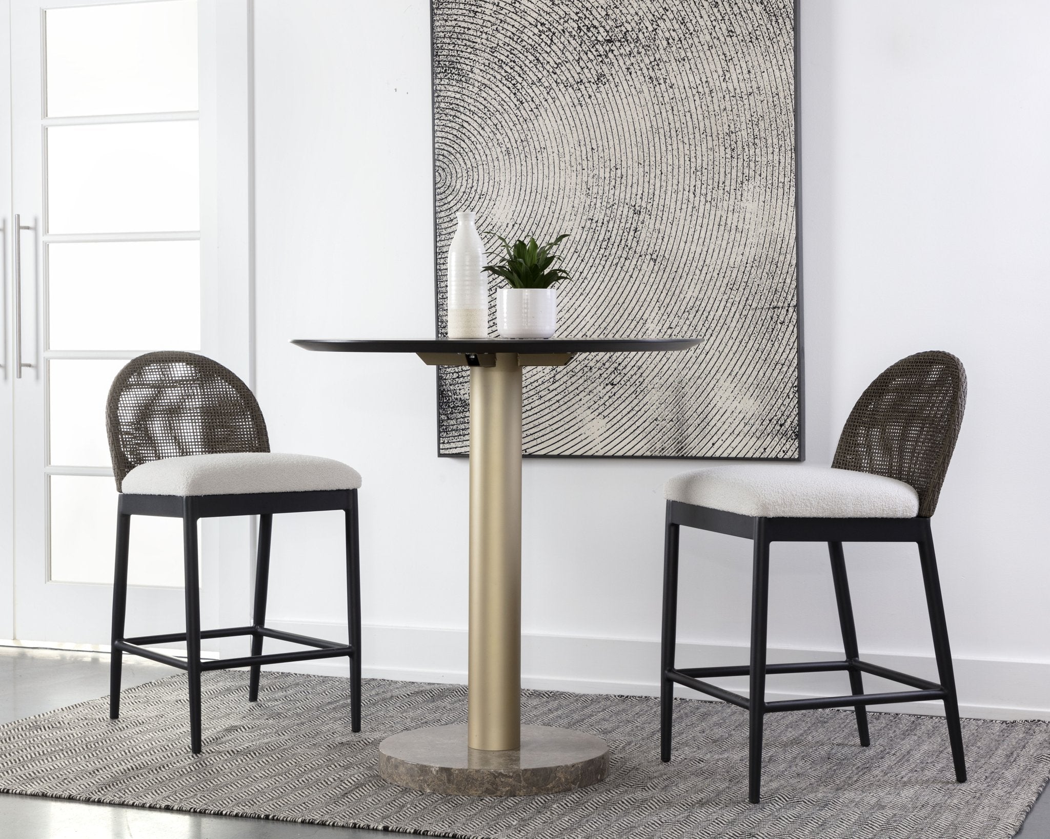 Sunpan Calandri Counter Stool Black Louis Cream