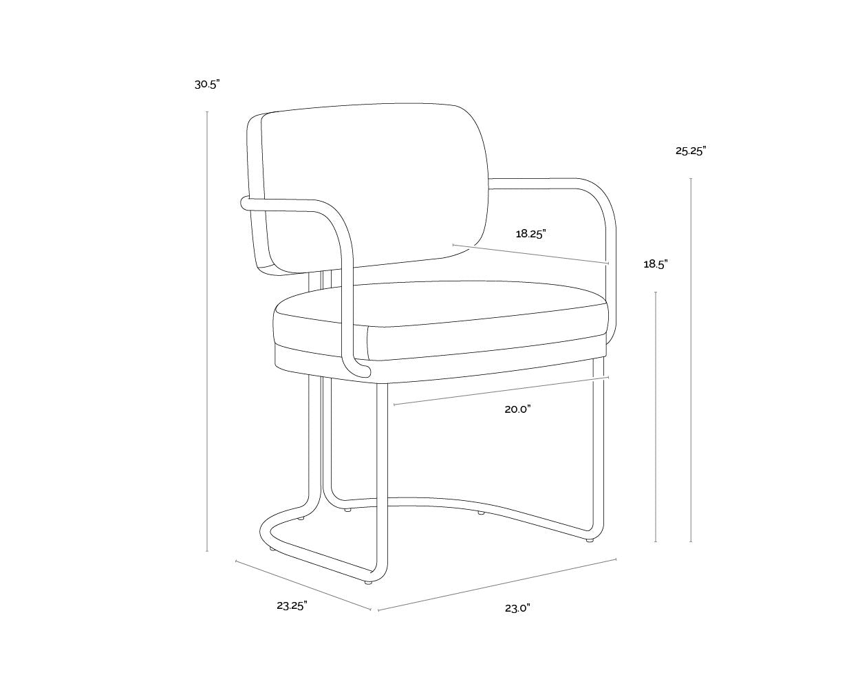 Sunpan Jalen Dining Armchair