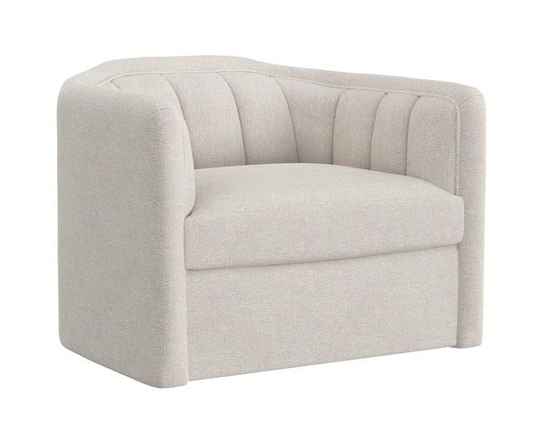 Sunpan Birrit Swivel Armchair Dove Cream