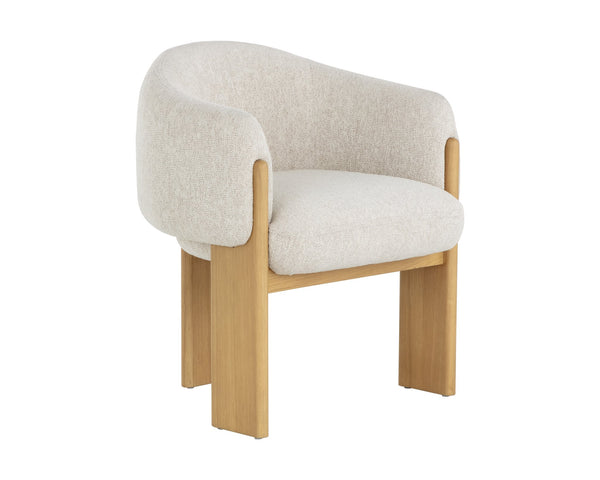 Sunpan Trine Dining Armchair Rustic Oak Dove Cream