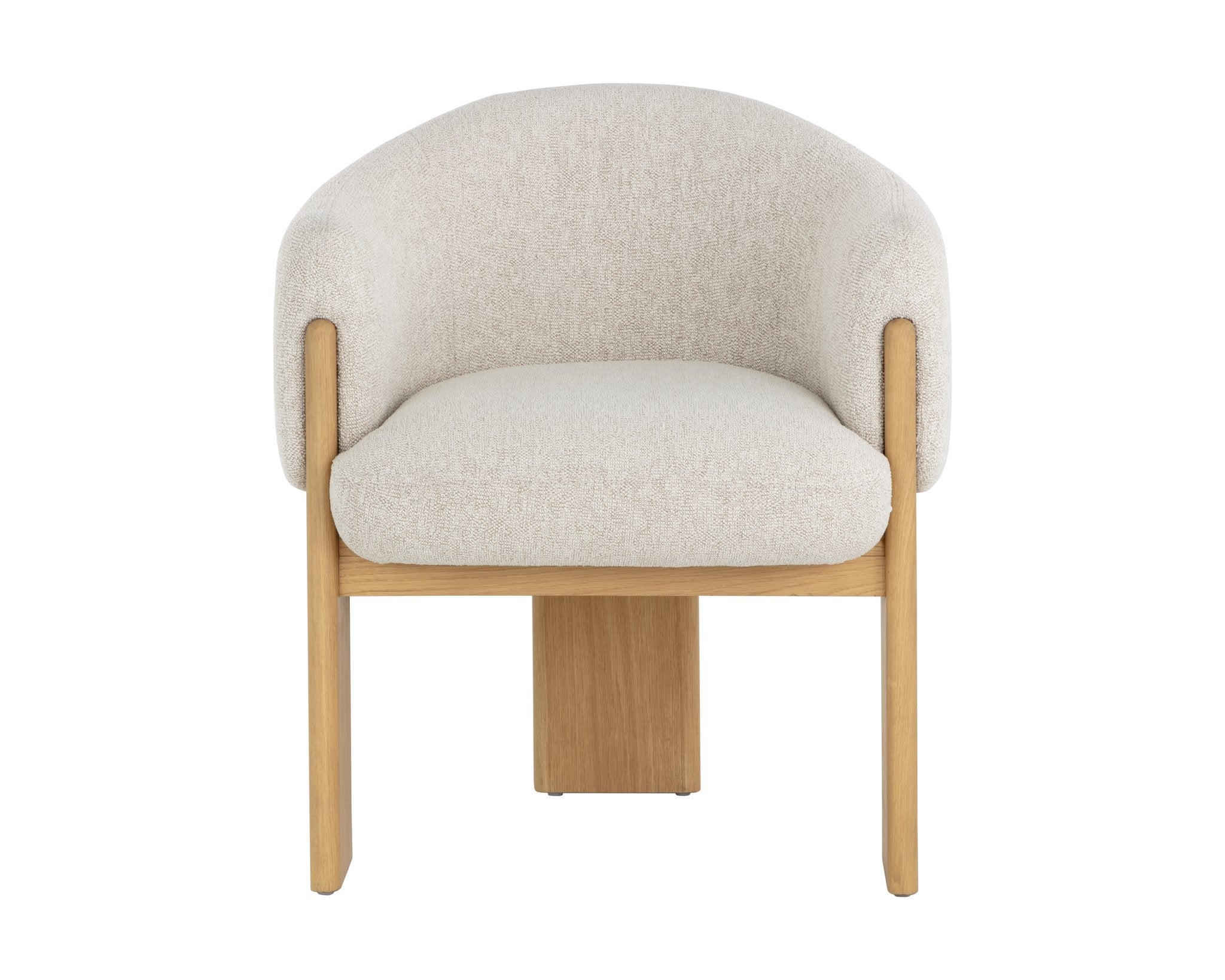 Sunpan Trine Dining Armchair Rustic Oak Dove Cream