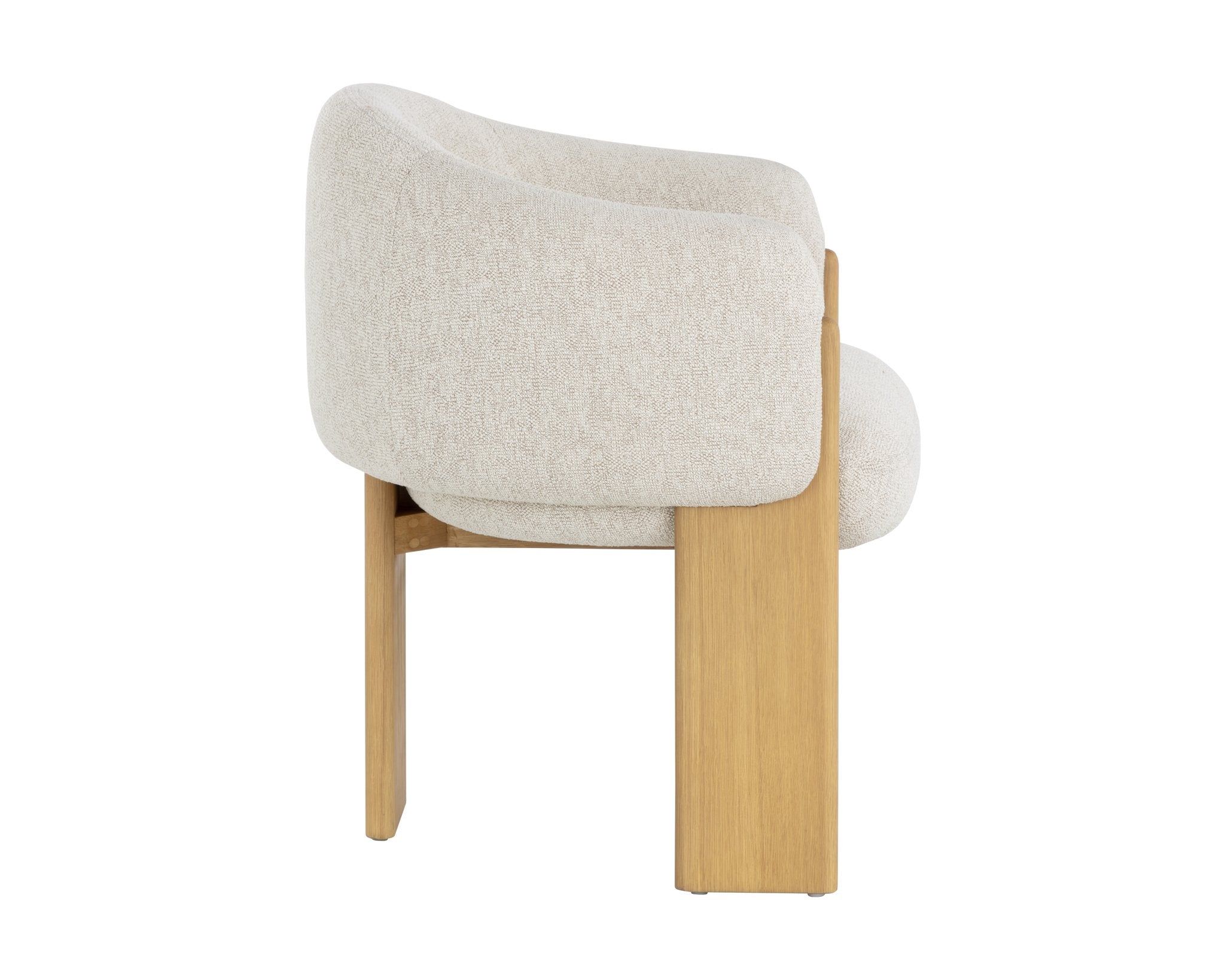 Sunpan Trine Dining Armchair Rustic Oak Dove Cream