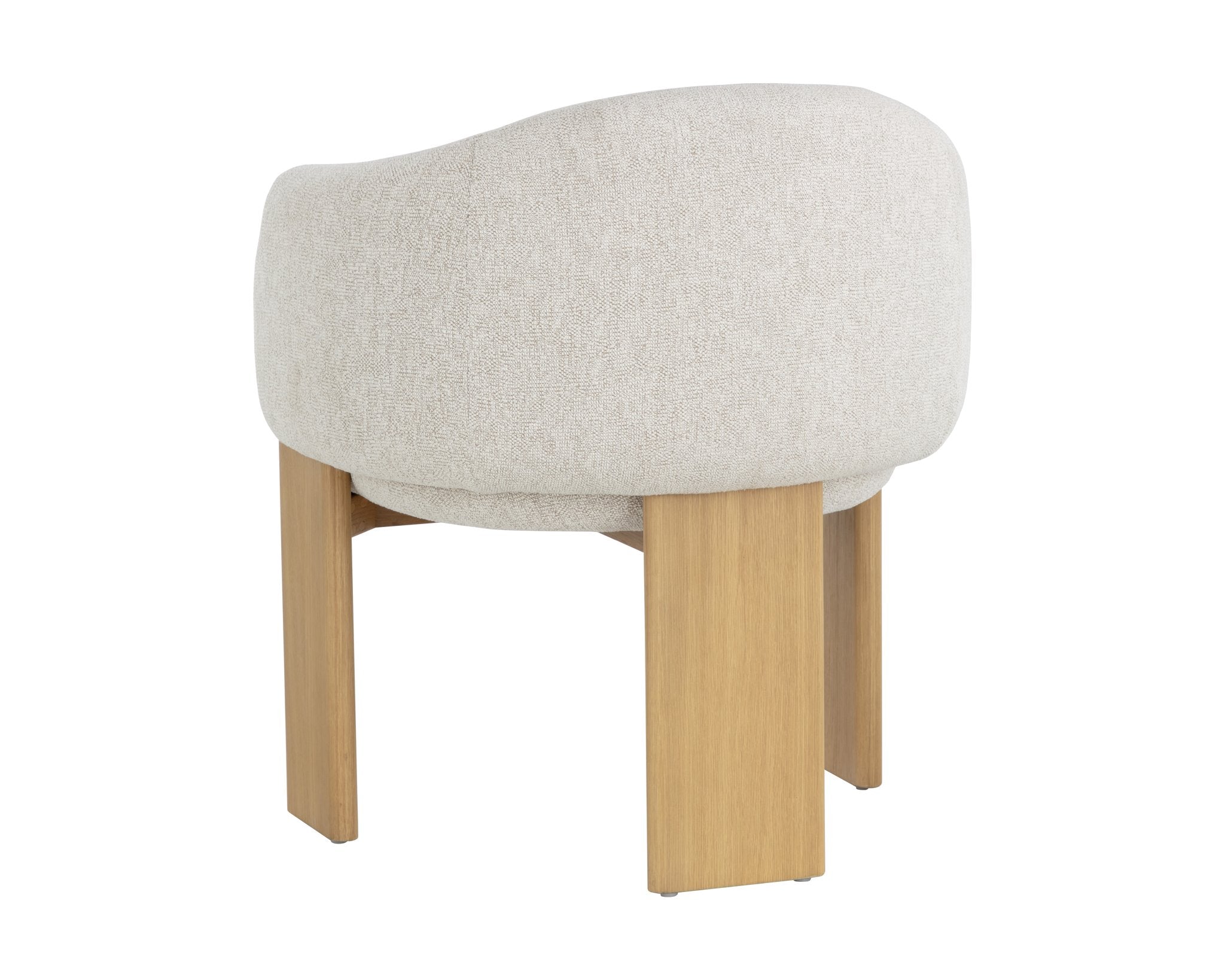 Sunpan Trine Dining Armchair Rustic Oak Dove Cream