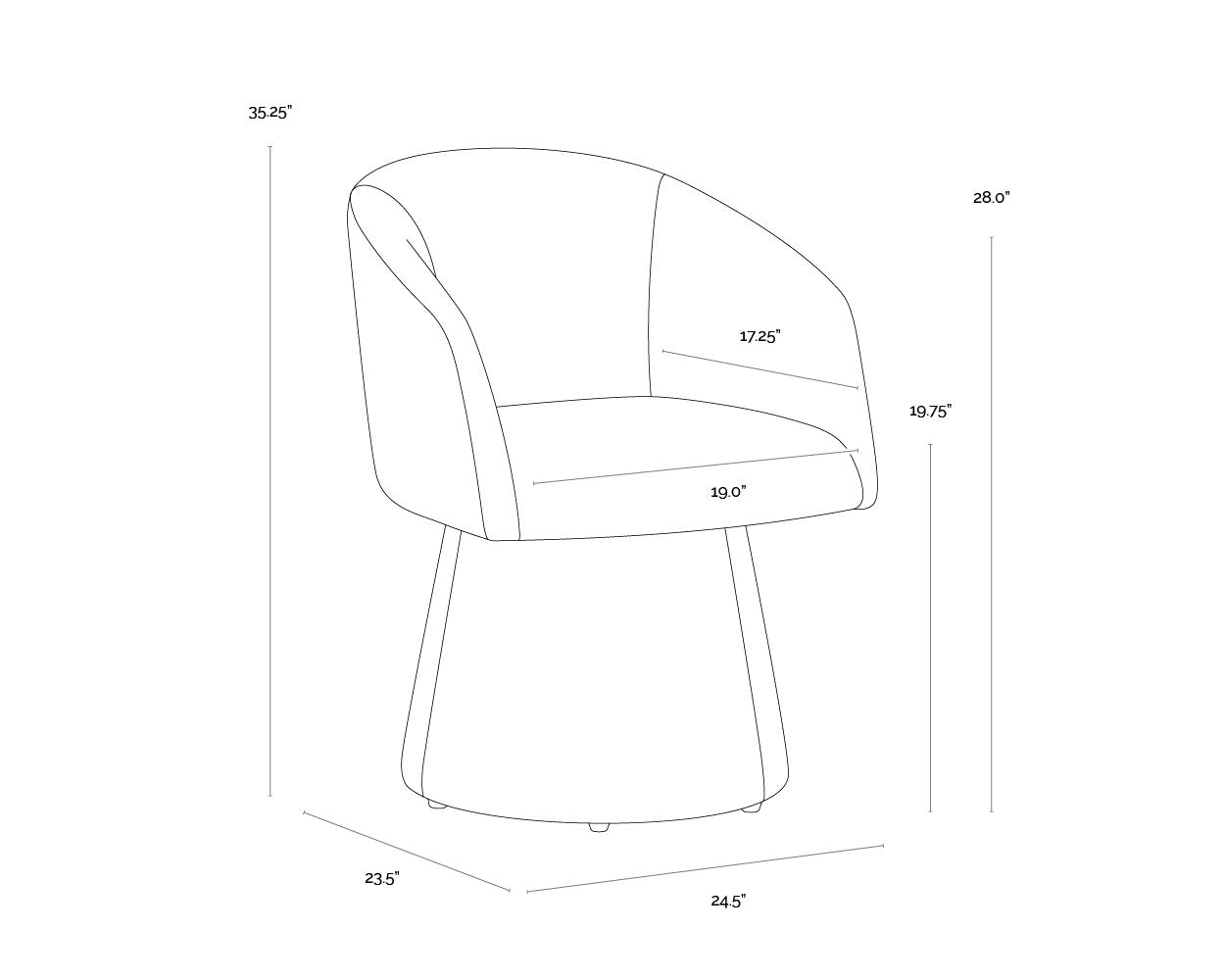 Sunpan Etta Swivel Dining Armchair