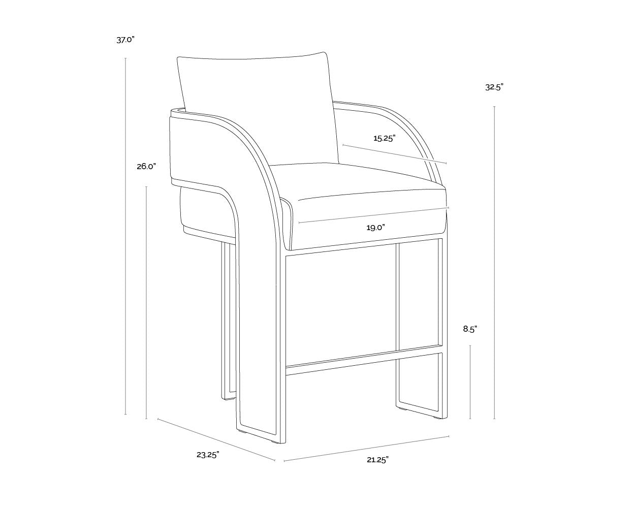 Sunpan Baz Counter Stool