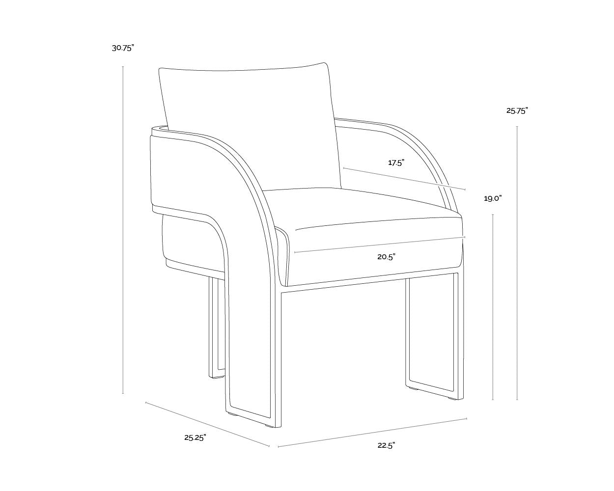 Sunpan Baz Dining Armchair