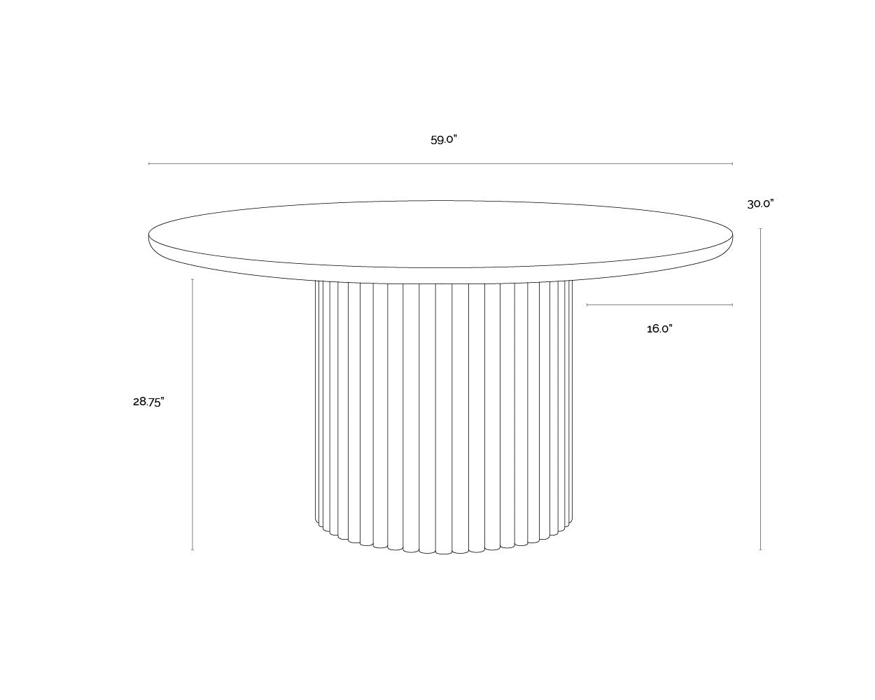 Sunpan Banyan Dining Table 59"