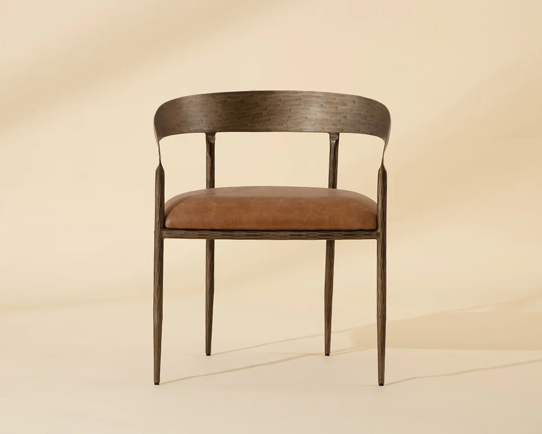 Sunpan Zanatta Dining Armchair Charcoal Black Leather