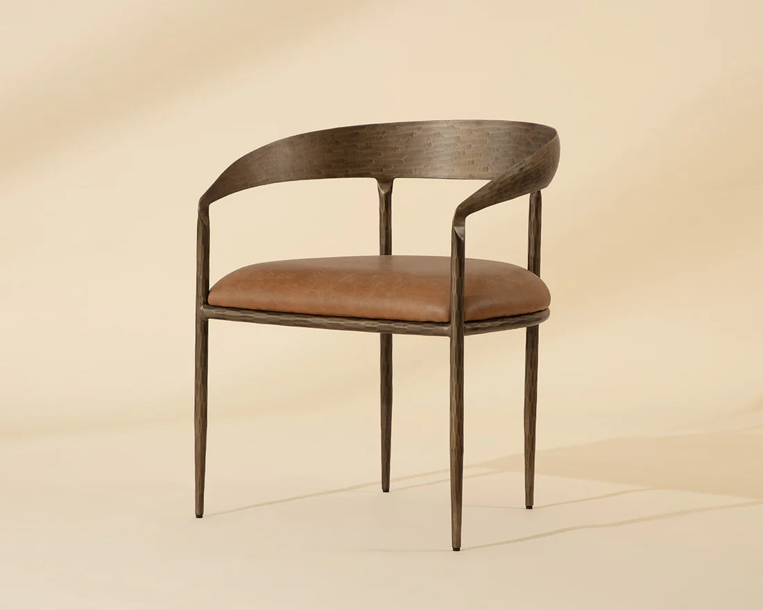 Sunpan Zanatta Dining Armchair Charcoal Black Leather