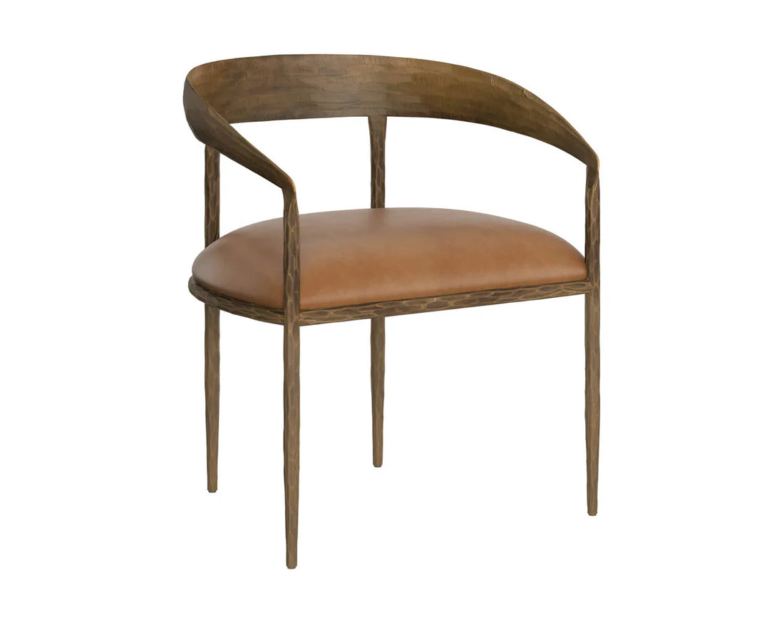 Sunpan Zanatta Dining Armchair Charcoal Black Leather