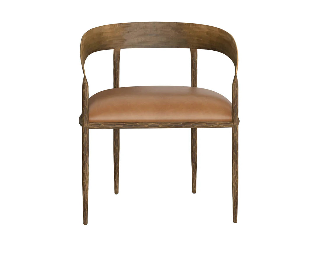 Sunpan Zanatta Dining Armchair Charcoal Black Leather
