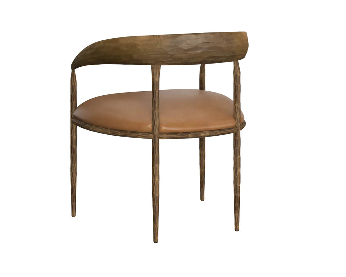 Sunpan Zanatta Dining Armchair Charcoal Black Leather