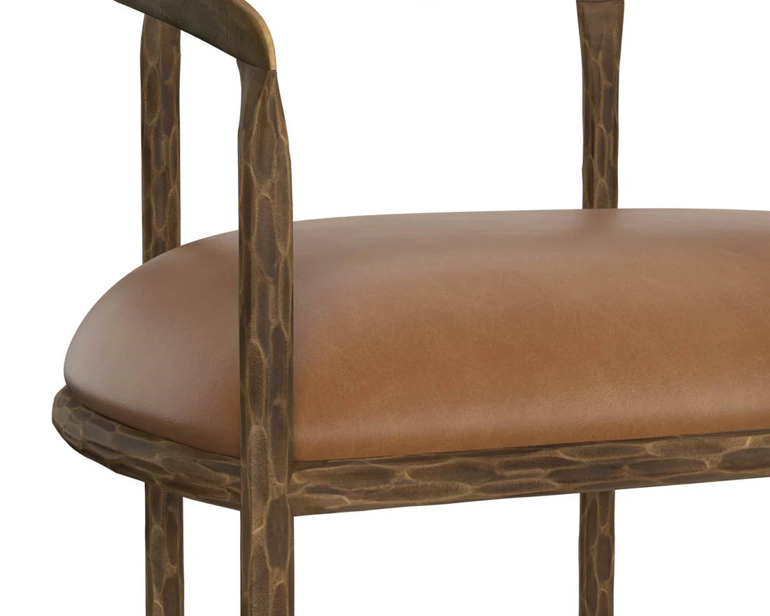Sunpan Zanatta Dining Armchair Charcoal Black Leather