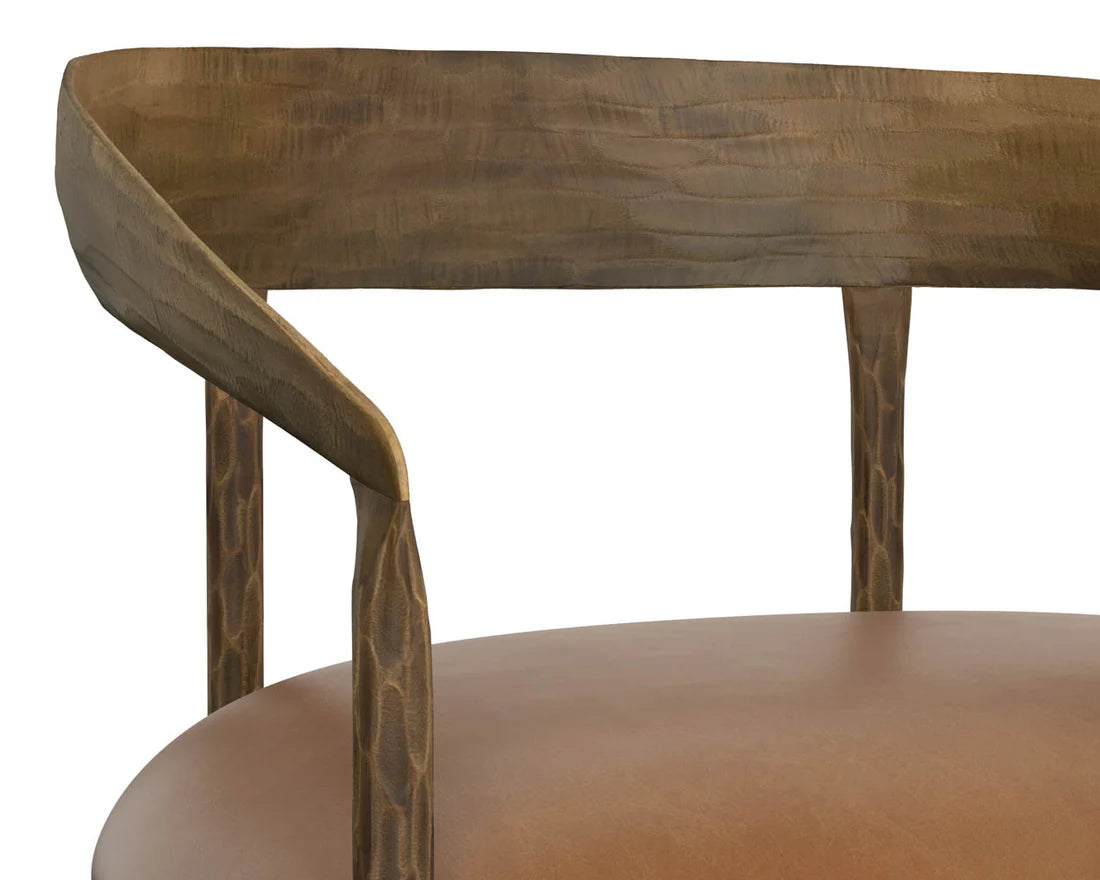 Sunpan Zanatta Dining Armchair Charcoal Black Leather