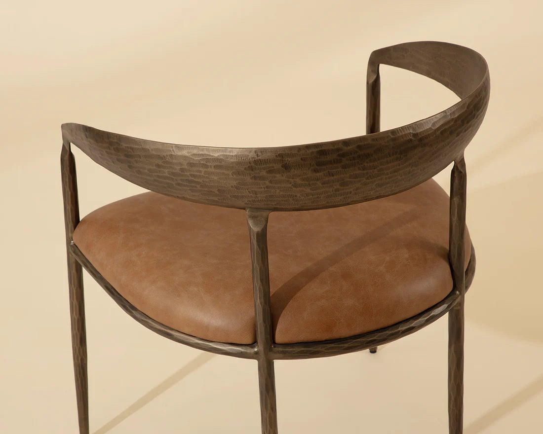 Sunpan Zanatta Dining Armchair Charcoal Black Leather