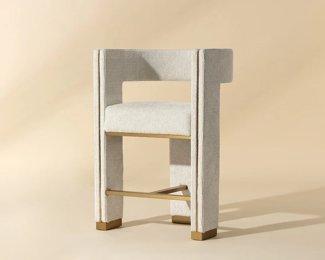 Sunpan Adamina Counter Stool Rhea Light Barley